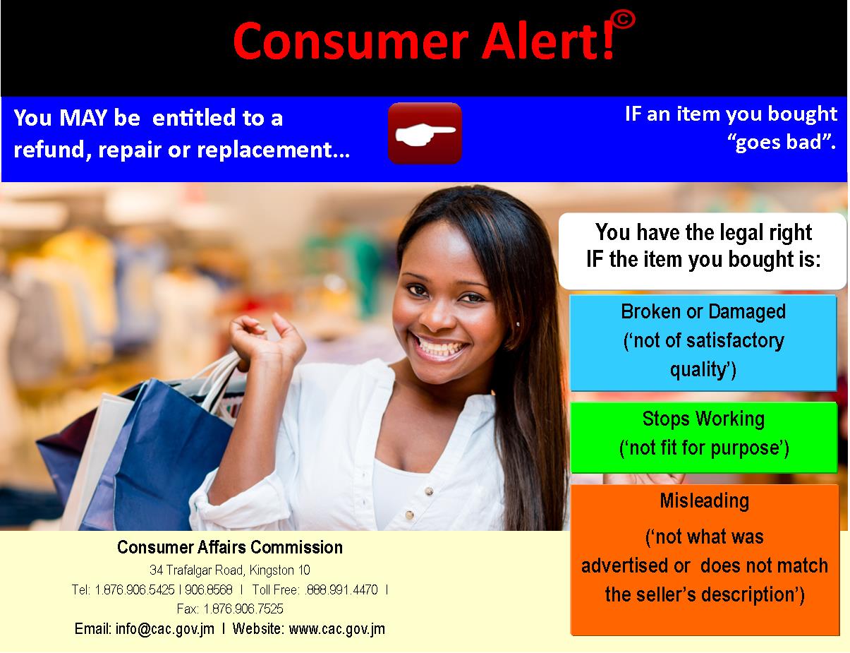 Consumer Alert - Refund, Repair and Replace