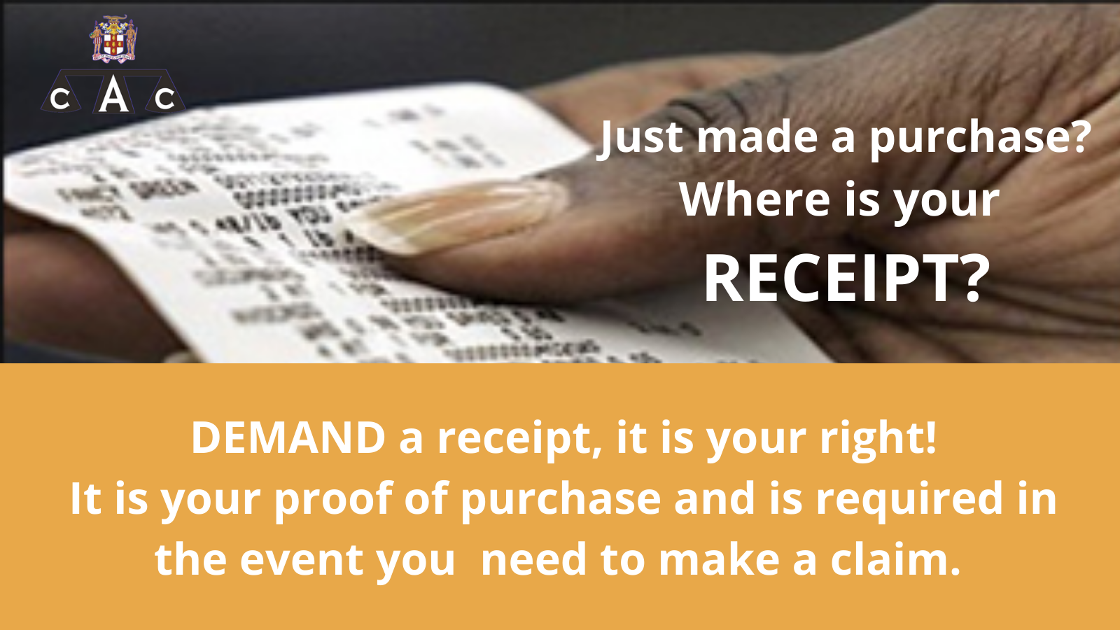 Just made a purchase? Where is your RECEIPT?